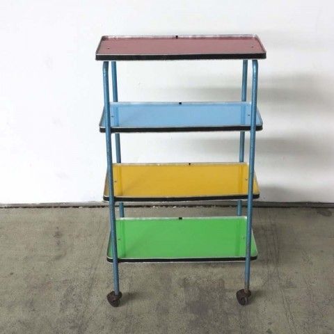 Industrial Shelf With Wheels And Shelves 1950 1959 photo for sale