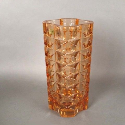 Yellow Glass Vase From Luminarc Verrerie D'arques France 1960   1970 photo vintage