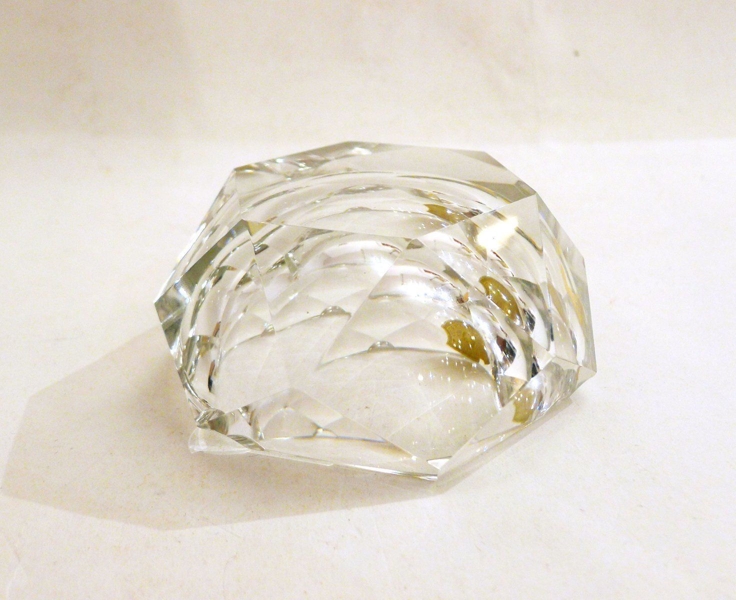 Faceted Crystal Ashtray From Val St Lambert, 1960s photo vinterior