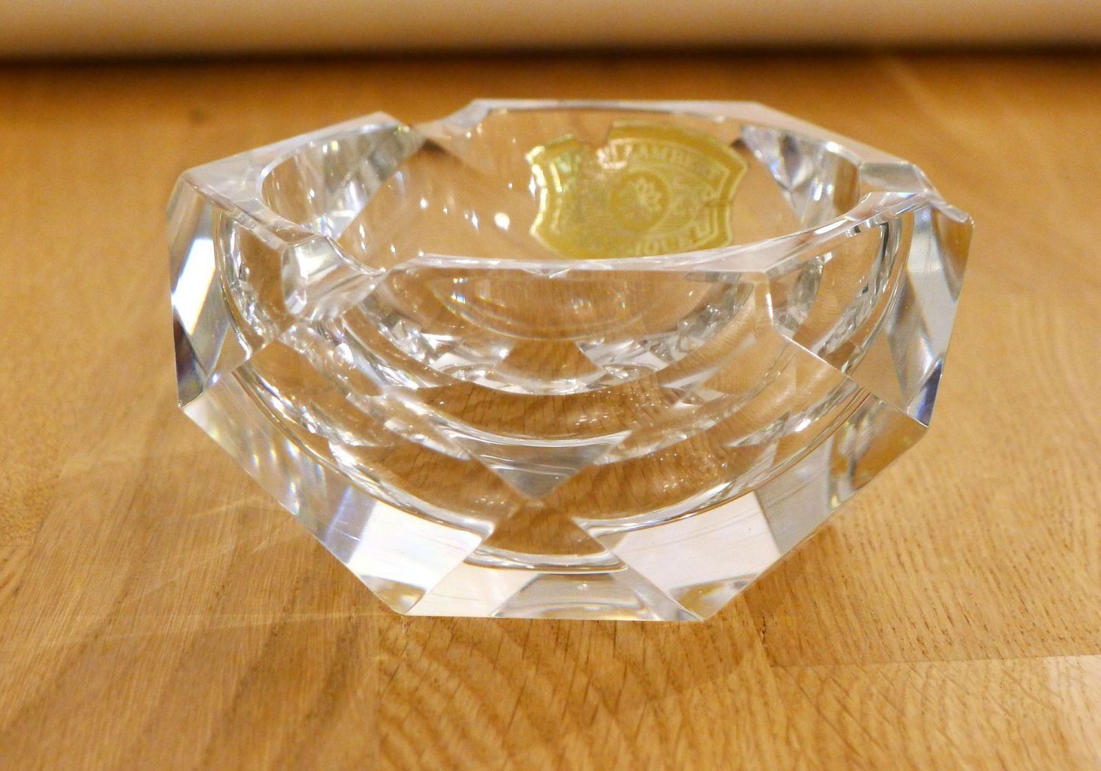photo for sale Faceted Crystal Ashtray From Val St Lambert, 1960s