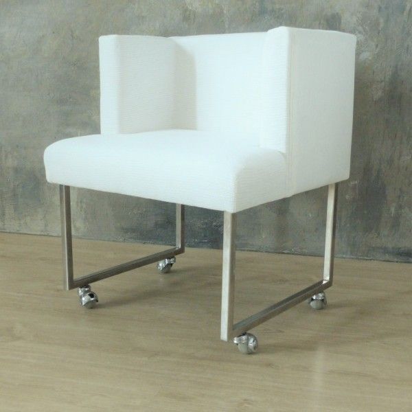 Four Vintage Upholstered Chairs With Chrome Feets. 1960   1969 photo Furniture