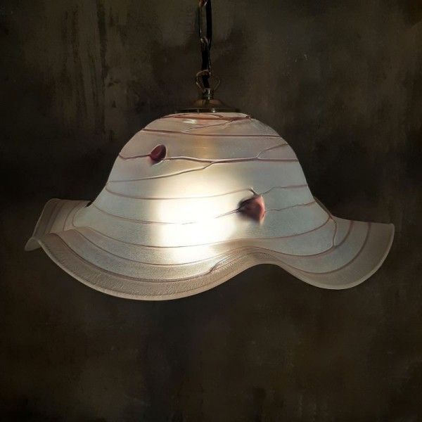 German Handmade Glass Pedantlamp From Poeschinger. 1970   1975 photo buy