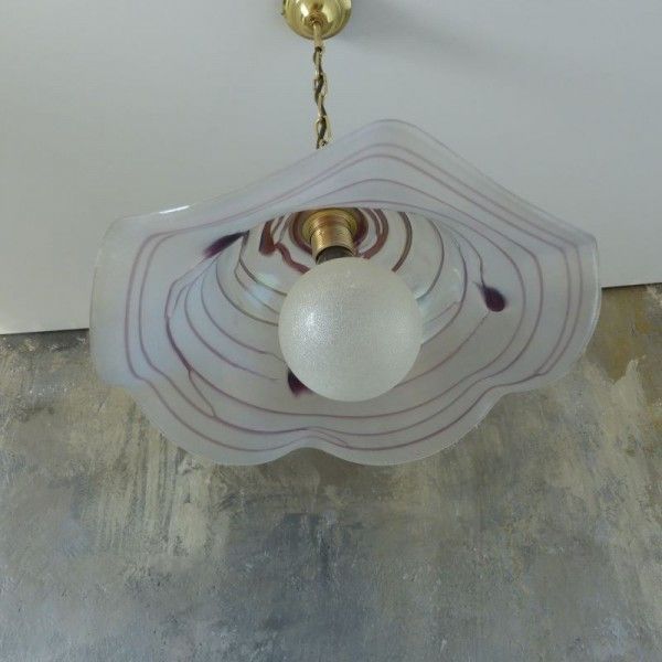 Lighting German Handmade Glass Pedantlamp From Poeschinger. 1970   1975 photo