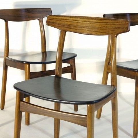 photo for sale Set Van Vier Eetkamerstoelen Van Henning Kjaernulf Voor Bruno Hansen, 1955