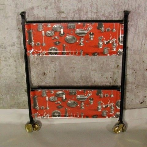Metal Serving Trolley. Fornasetti Era. 1950   1955. photo furniture