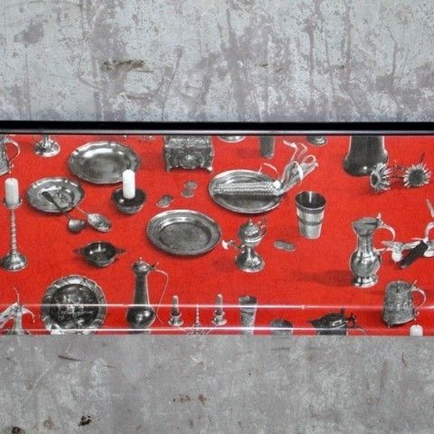Metal Serving Trolley. Fornasetti Era. 1950   1955. photo for sale