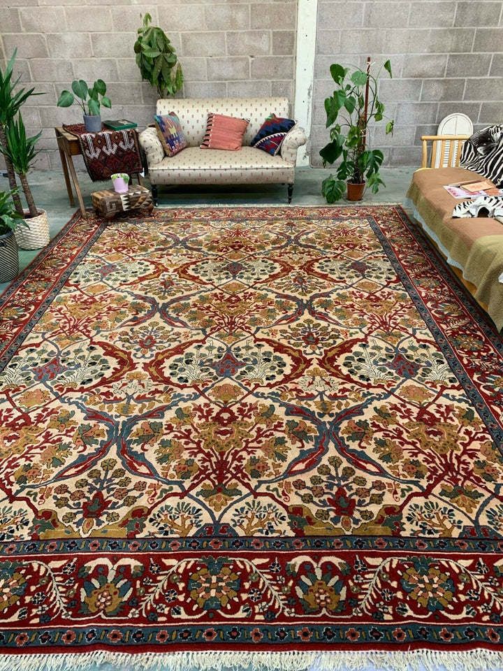 Xl Vintage Arts And Crafts, W Morris Style Rug 400x296 Cm