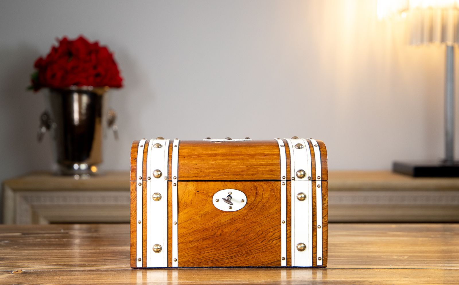 Light Rosewood French Tea Caddy 1890