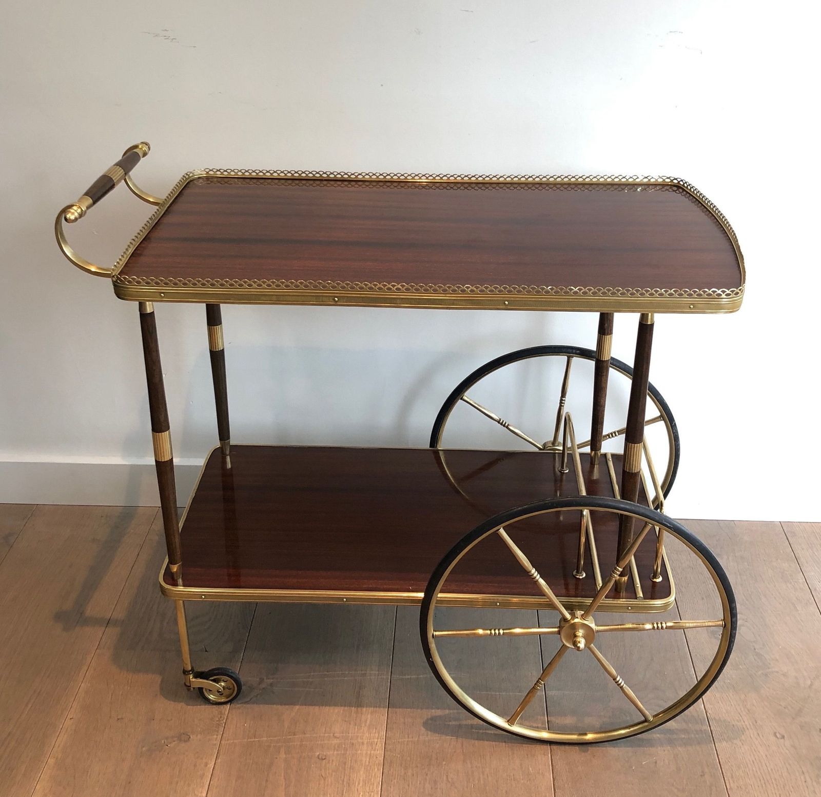 Mahogany And Brass Drinks Trolley photo furniture