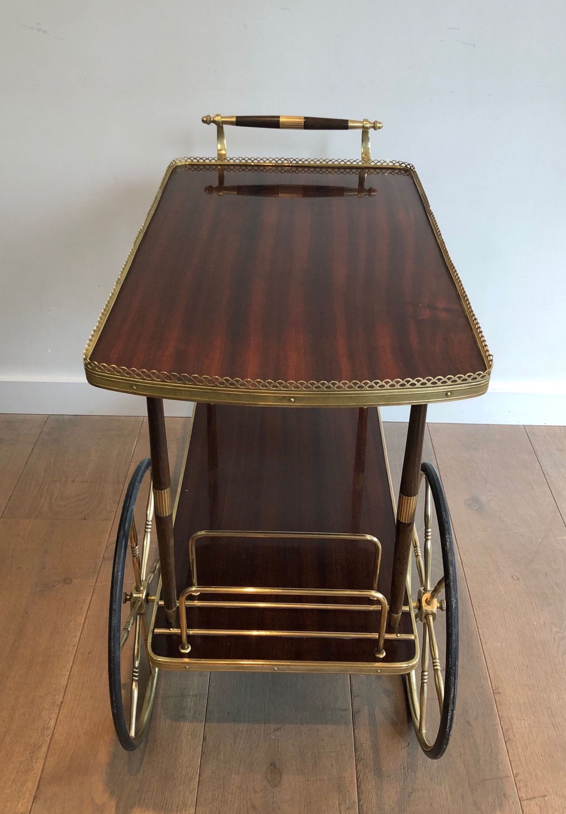 Mahogany And Brass Drinks Trolley photo for sale