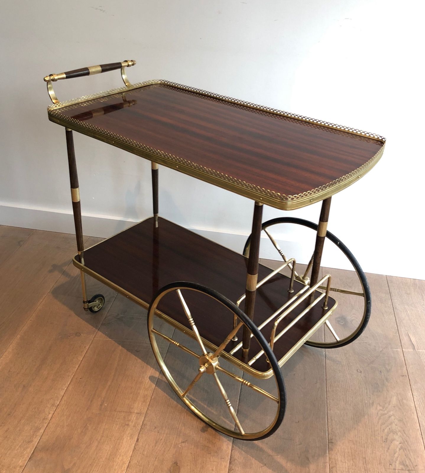 Mahogany And Brass Drinks Trolley photo Furniture