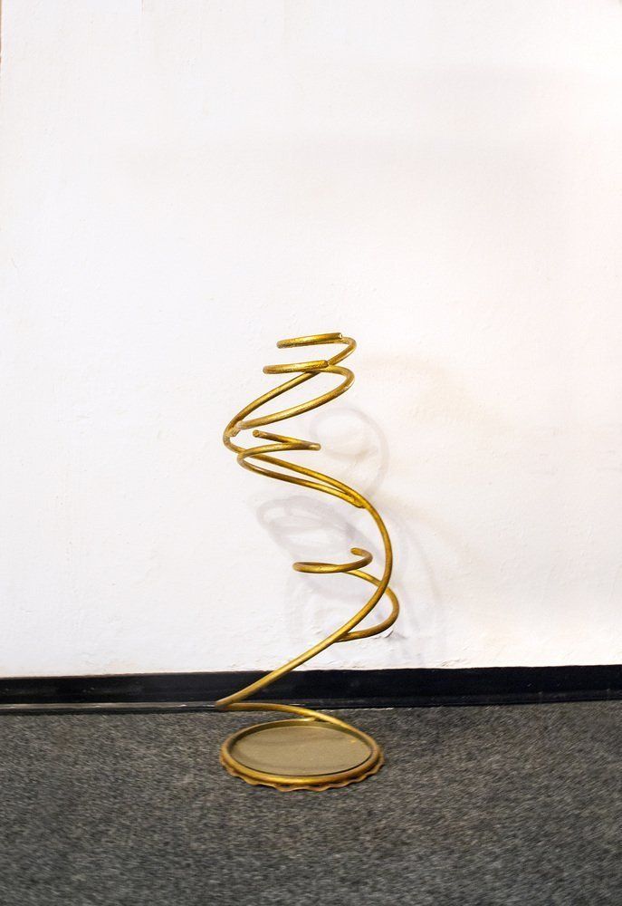 Abstracte Paraplubak In Verguld Ijzer, Italië, Jaren 1960 photo furniture