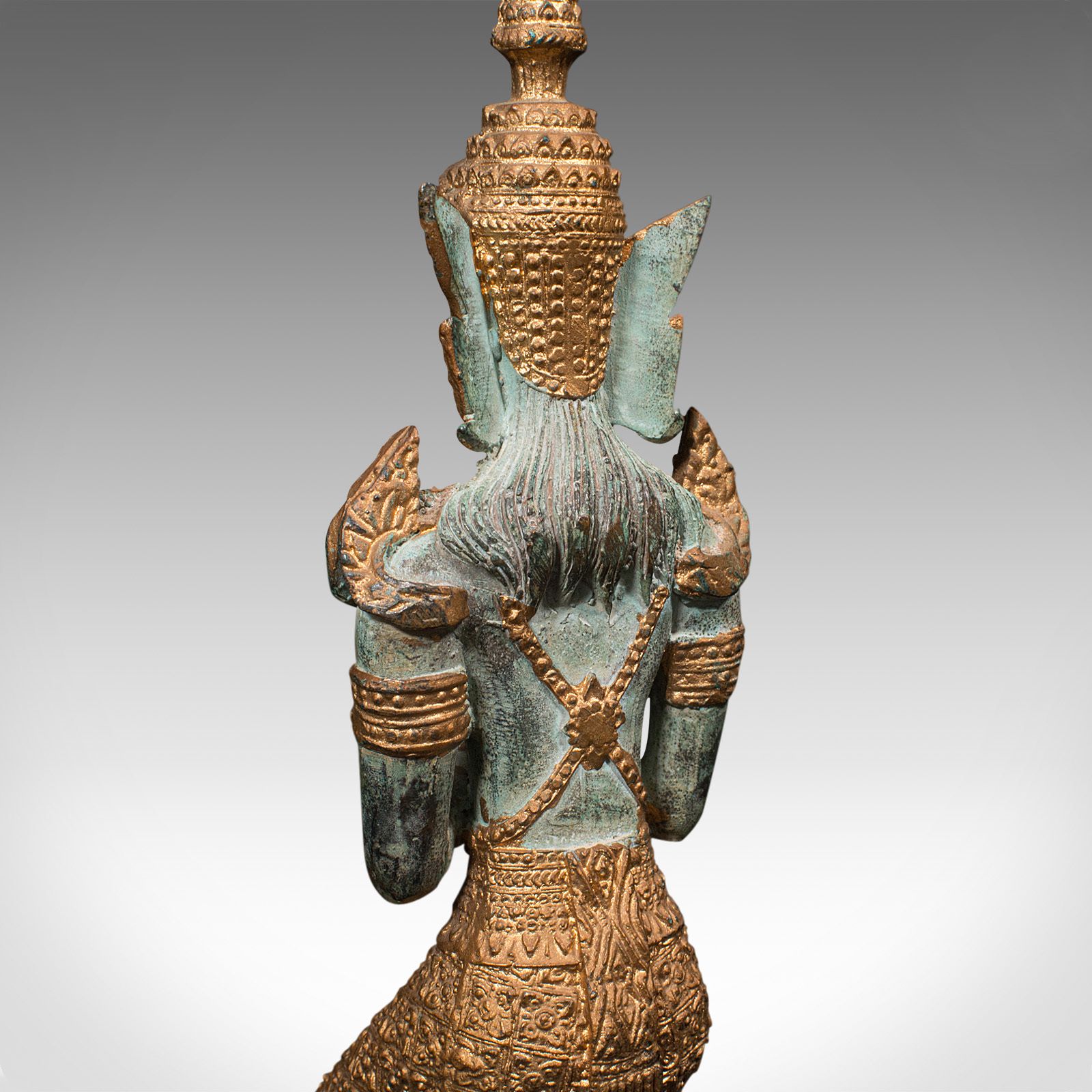 Vintage Decorative Prayer Figure, Gilt Bronze, Thai Deity photo buy