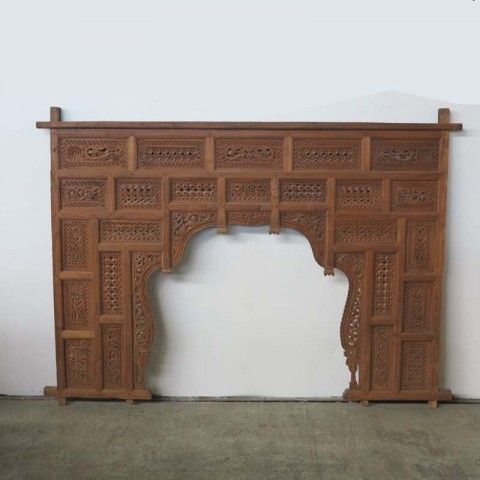 Large Carved Vintage Bed Headboard 200 X 170 Cm.