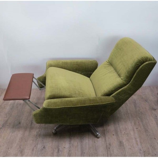 Vintage German Green Swivel Relax Lounge Chair. 1970   1975 photo vintage