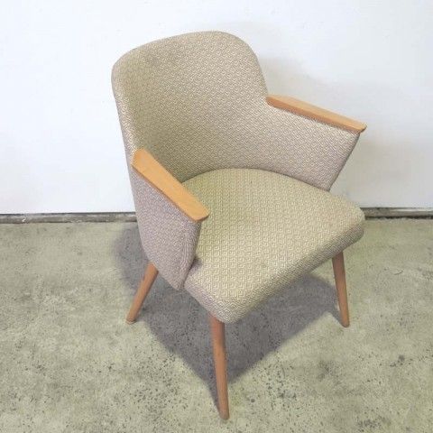 Vintage Cocktail Chair With Wood Armrests. 1950   1959 photo vintage