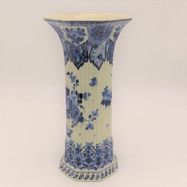 Antique Hand Painted Ceramic Vase From Delft Holland.