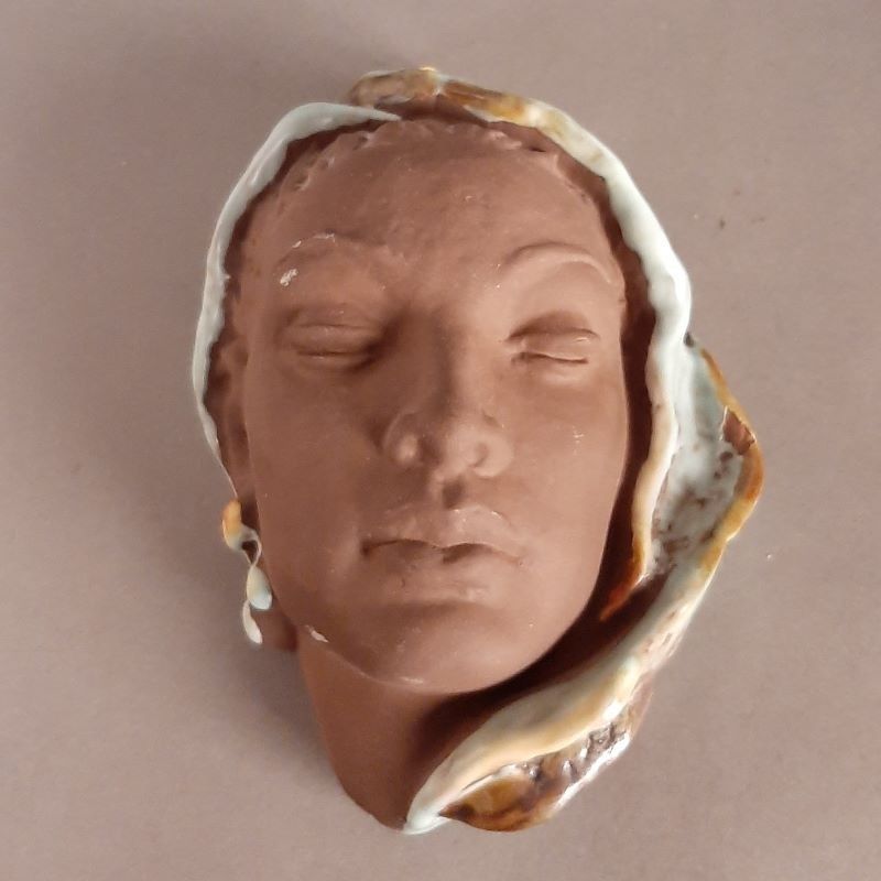 Ceramic Wall Mask Of The Karlsruher Majolika. 1950   1959