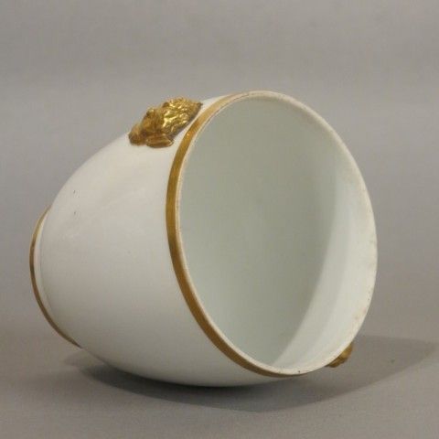 Biedermeier Porcelain Cup With Golden Faun Heads. 1820   1850 photo 65.0