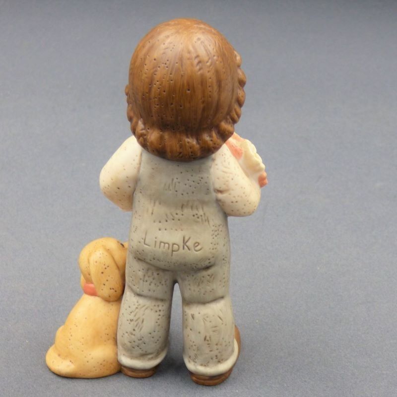 Göbel Figurine Child With Dog By Limpke. 1970   1980 photo furniture