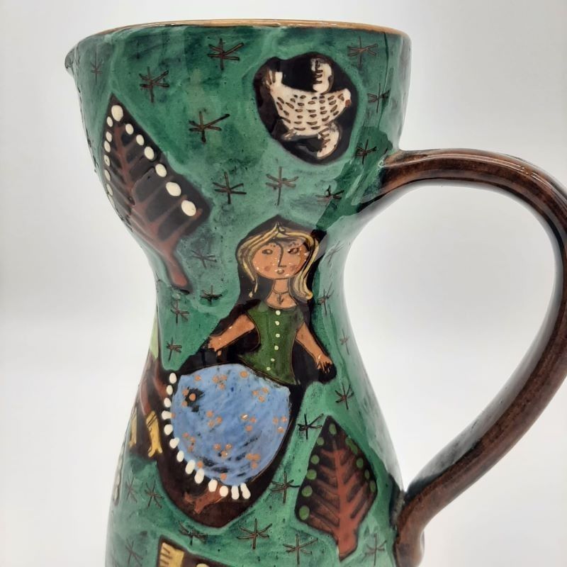 Hand Painted Vase By Thun Ceramics Switzerland. 1940   1950 photo furniture
