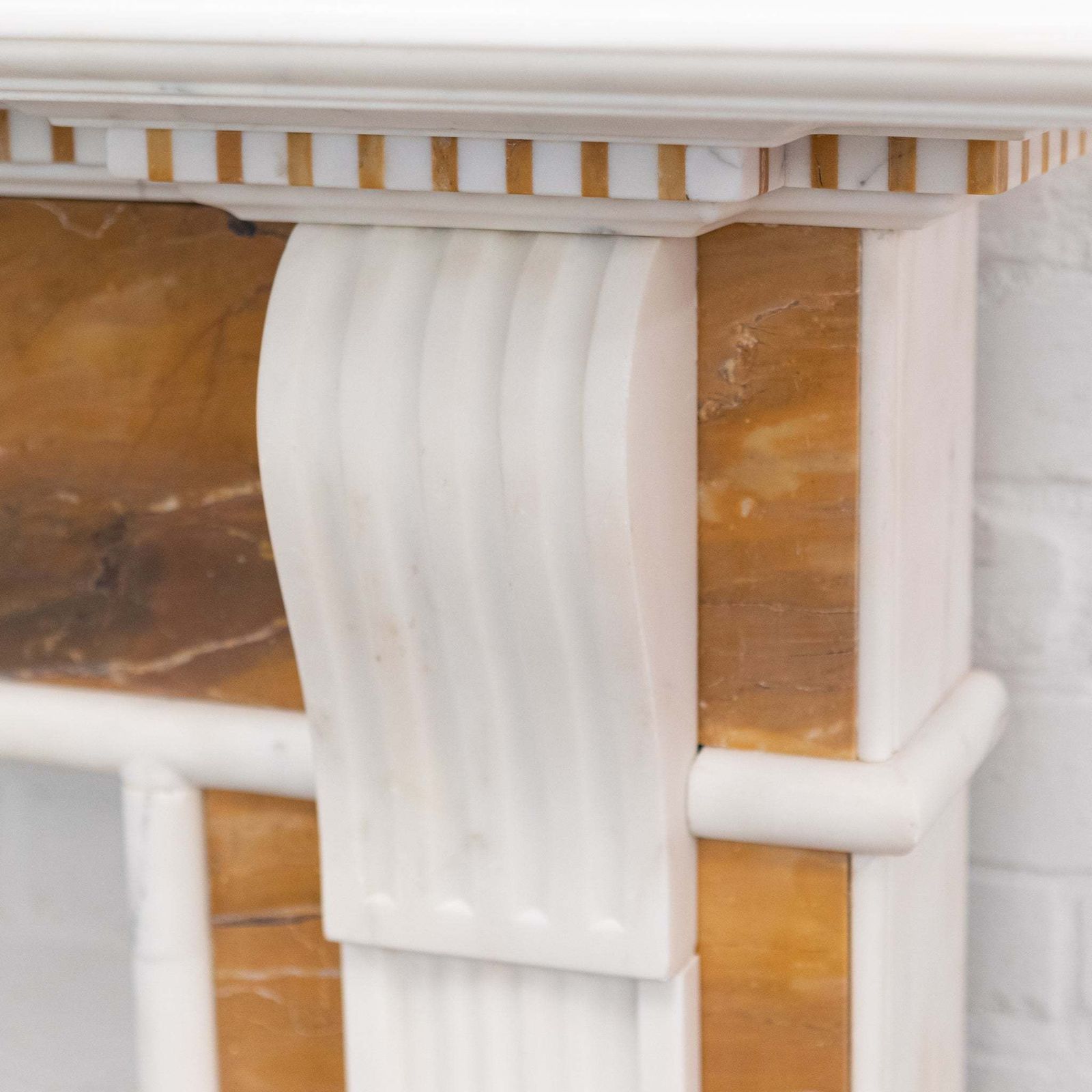 Impressive Georgian Style Statuary & Sienna Marble Chimneypiece photo vintage