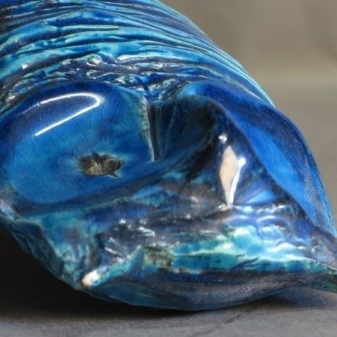 Ceramic Owl. Rimini Blu. Aldo Londi. Bitossi. Italy. 1950   1955. photo vintage