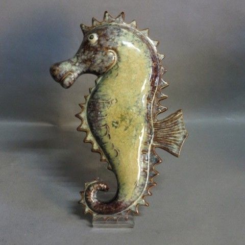 Ceramic Sea Horse Wall Decoration. 1950   1955.