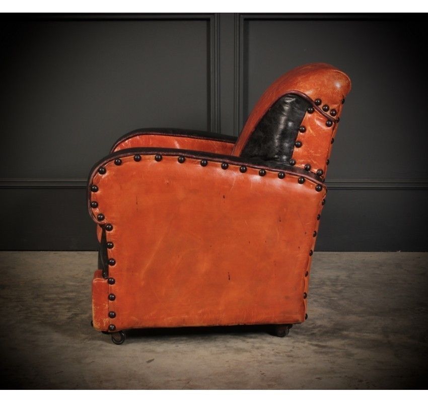 Rare Art Deco Style Leather Childs Club Chair photo vinterior