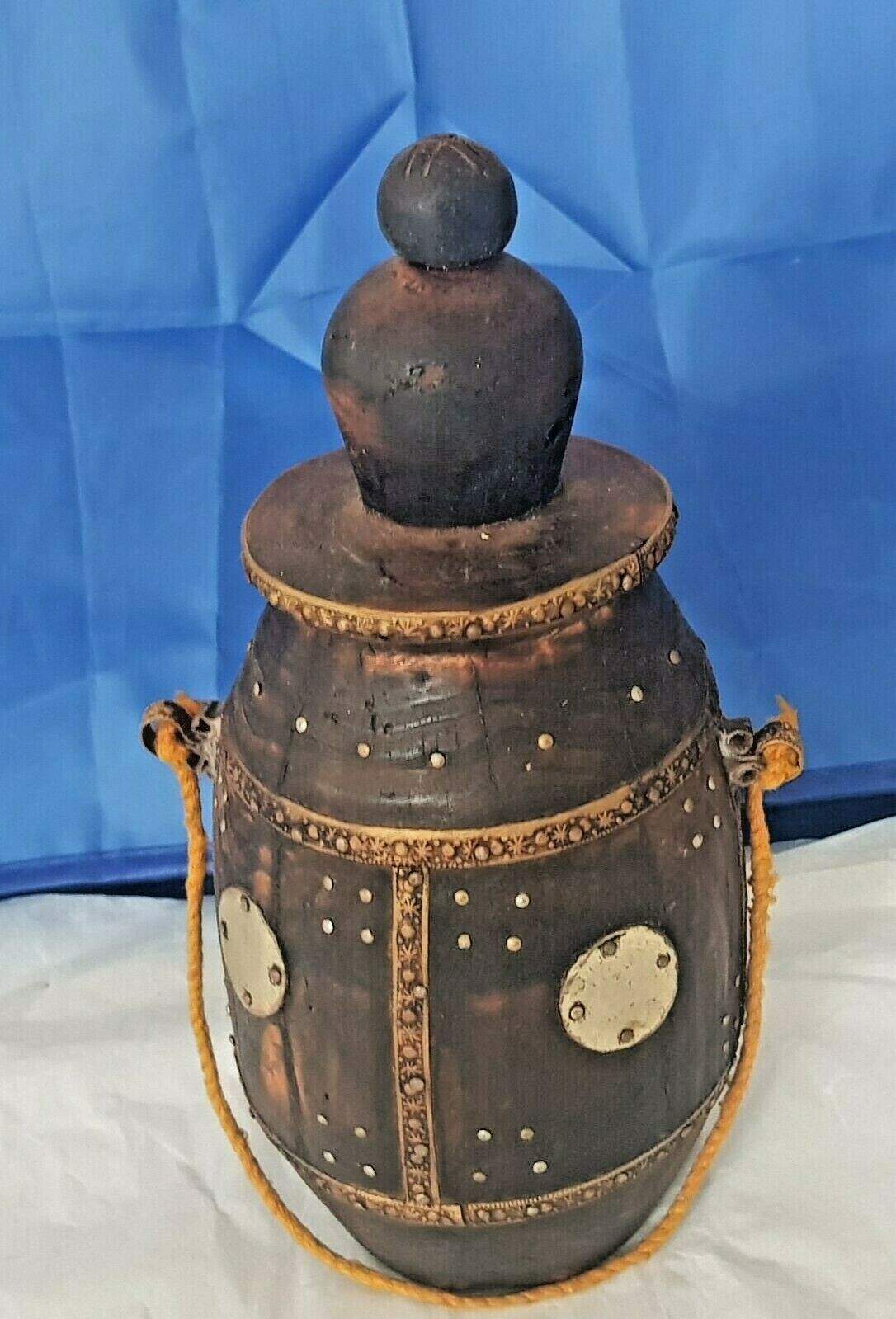 Antique Ottoman Empire Wooden Powder Keg