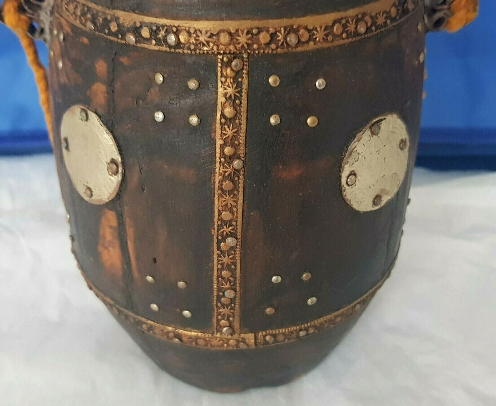 Antique Ottoman Empire Wooden Powder Keg photo Furniture