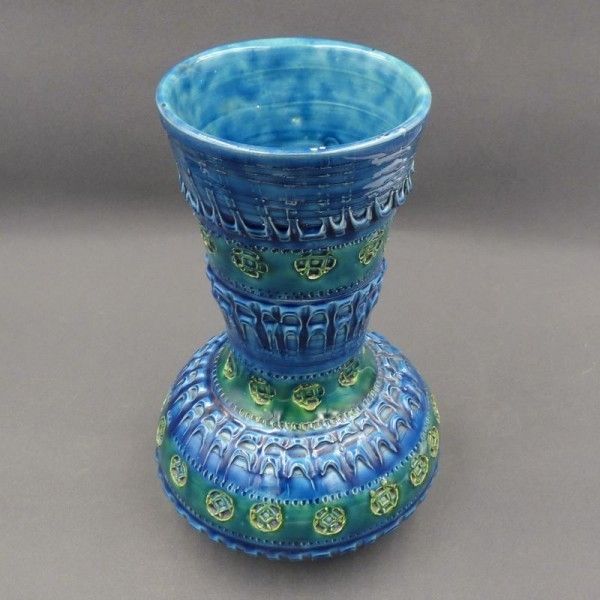 Vase Rimini Blu By Aldo Londi For Bitossi Ceramiche Italy 1950   1960
