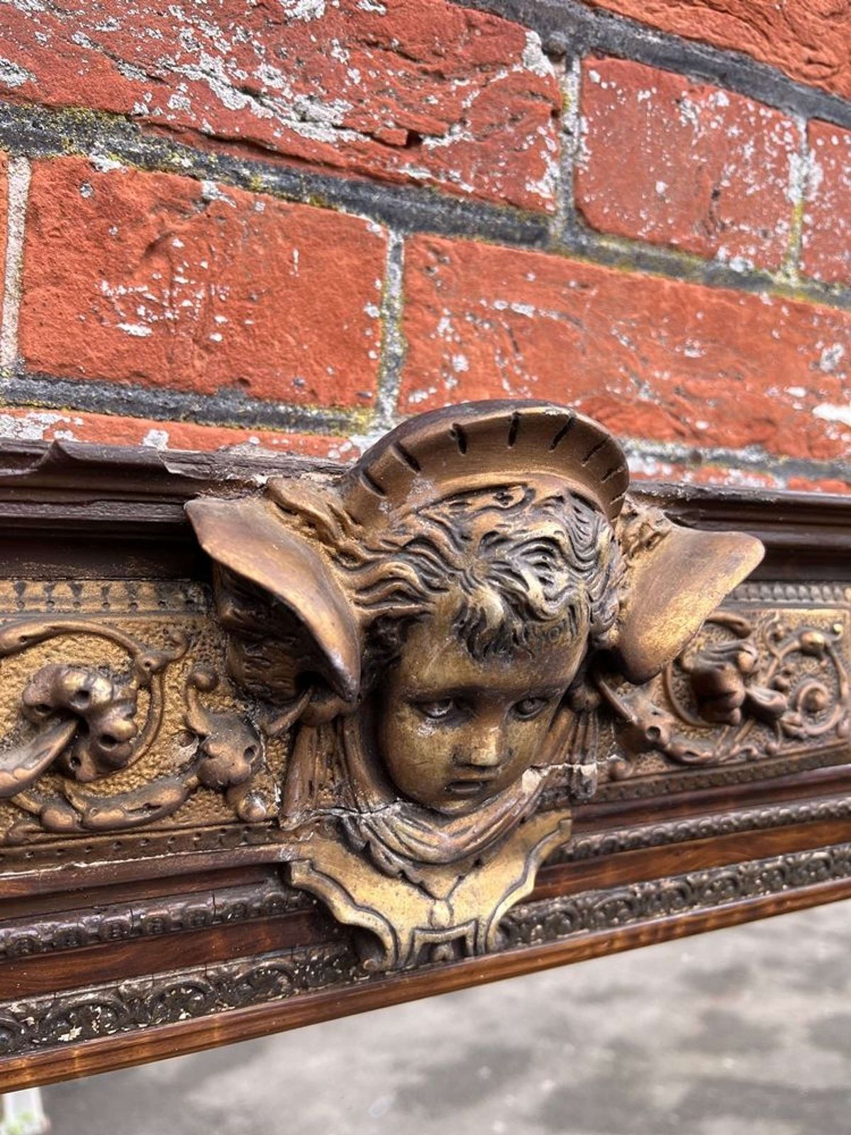 A Delightful Large Antique French 19th Century Gilt And Painted Mirror photo Home Decor