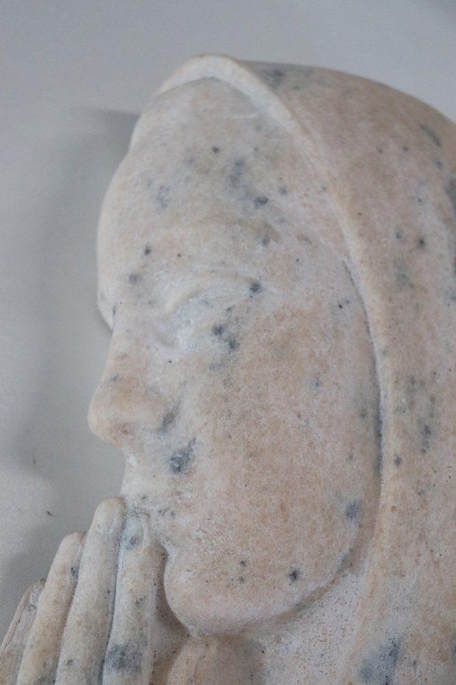 Art Deco Portugese Sculpture In Pink Marble, 1920s photo vintage