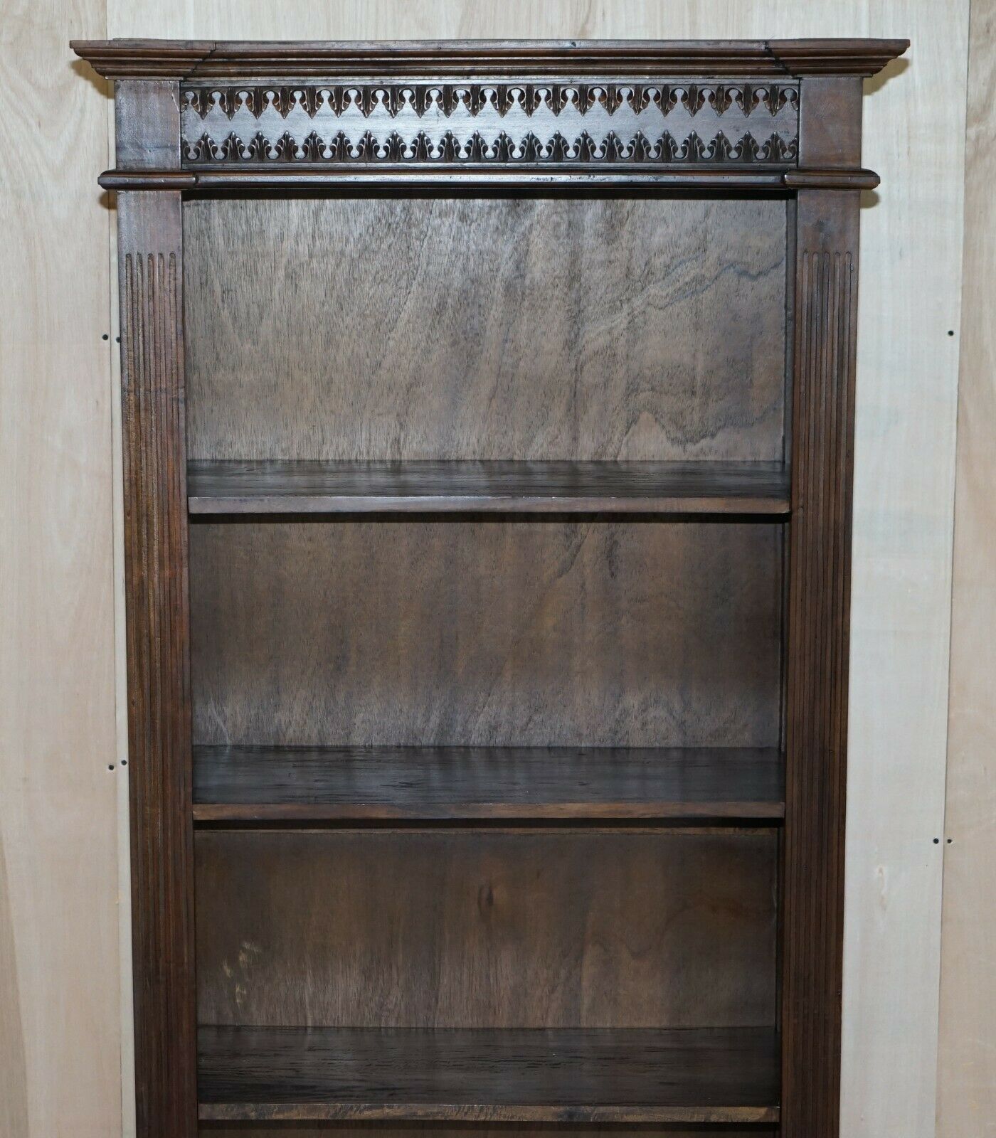 X3 Jacobean Revival Vintage Open Carved Library Bookcases With Nice Detailing photo 3950.0