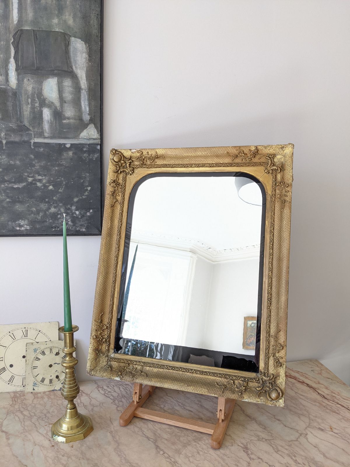 photo vinterior An Antique French Gilt Framed Overmantel Wall Mirror C19th