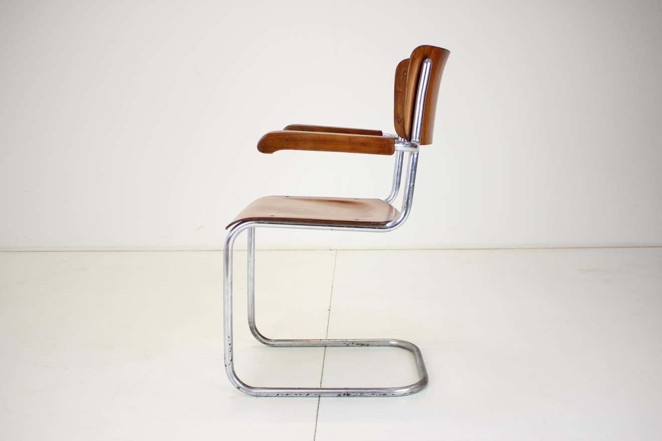 Restored Bauhaus Chrome Chair By Rudolf  Vichr Prag, 1930s photo Furniture