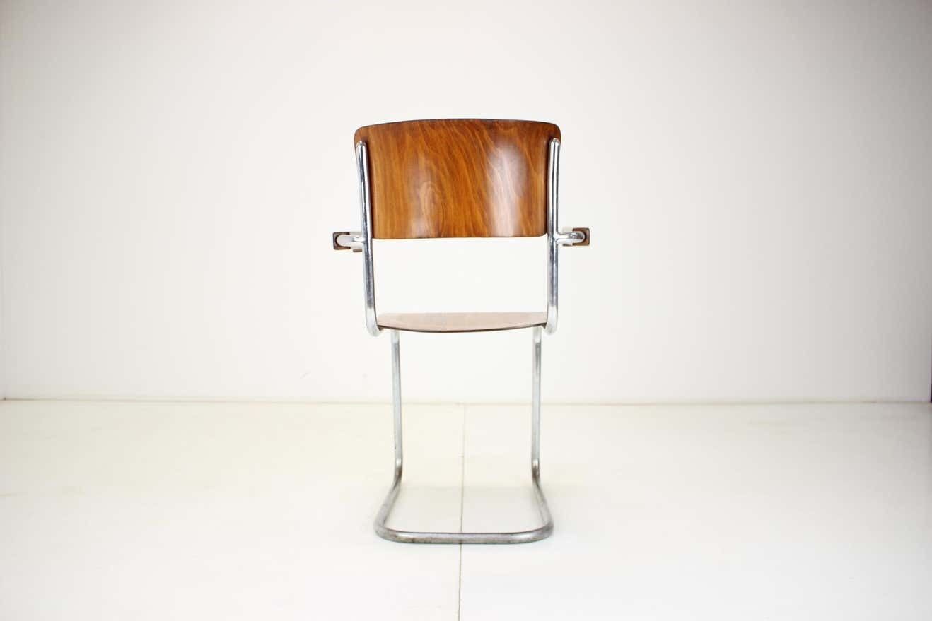 Restored Bauhaus Chrome Chair By Rudolf  Vichr Prag, 1930s photo 1008.0