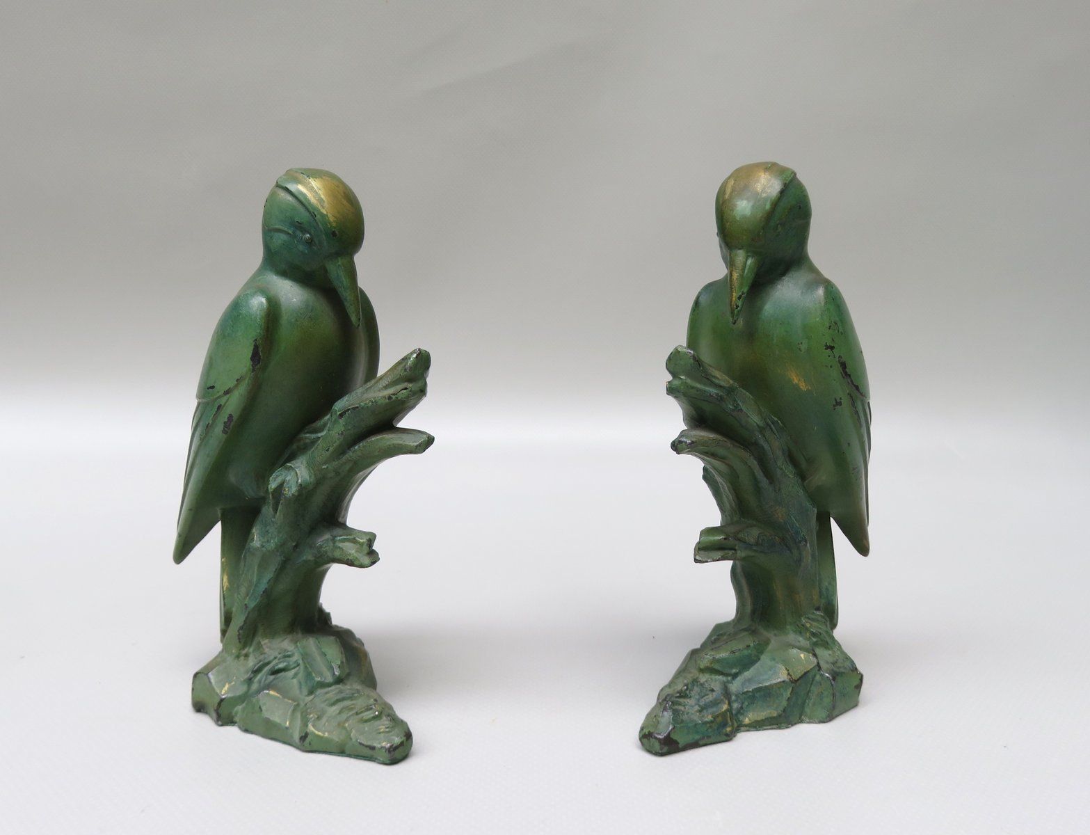 Art Deco Woodpecker Bookrests France Set Of 2 photo furniture