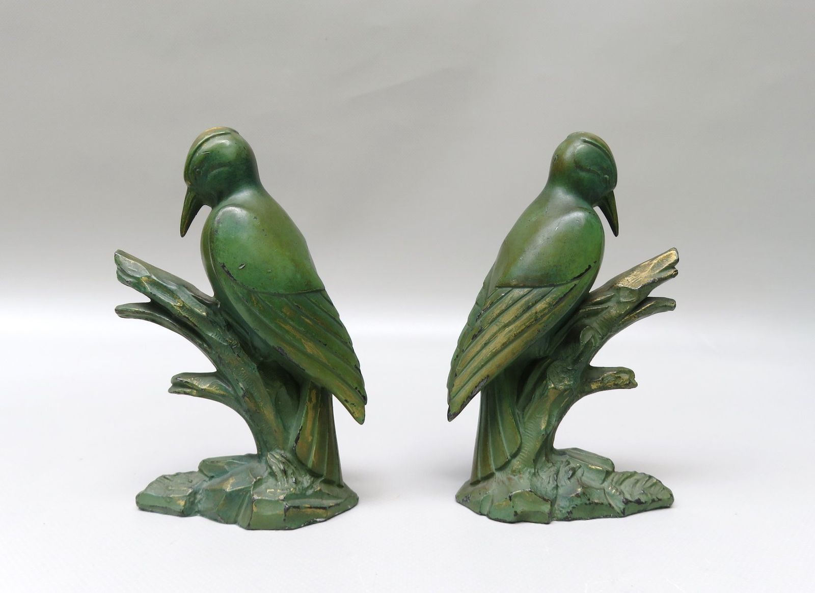 Art Deco Woodpecker Bookrests France Set Of 2 photo Art