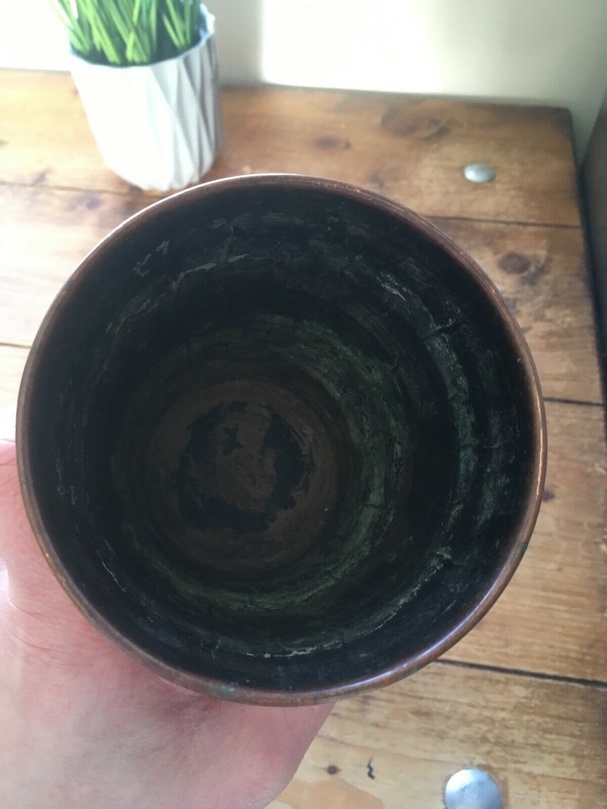 Mid Century 60's 70's Squiggly Copper Planter Flower Herb Plant Pot Boho Vintage photo buy