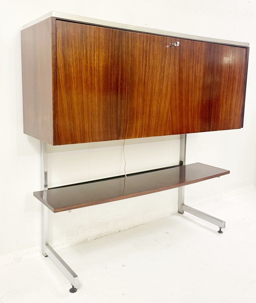 Mid Century Belgian Wooden Bar Cabinet photo furniture