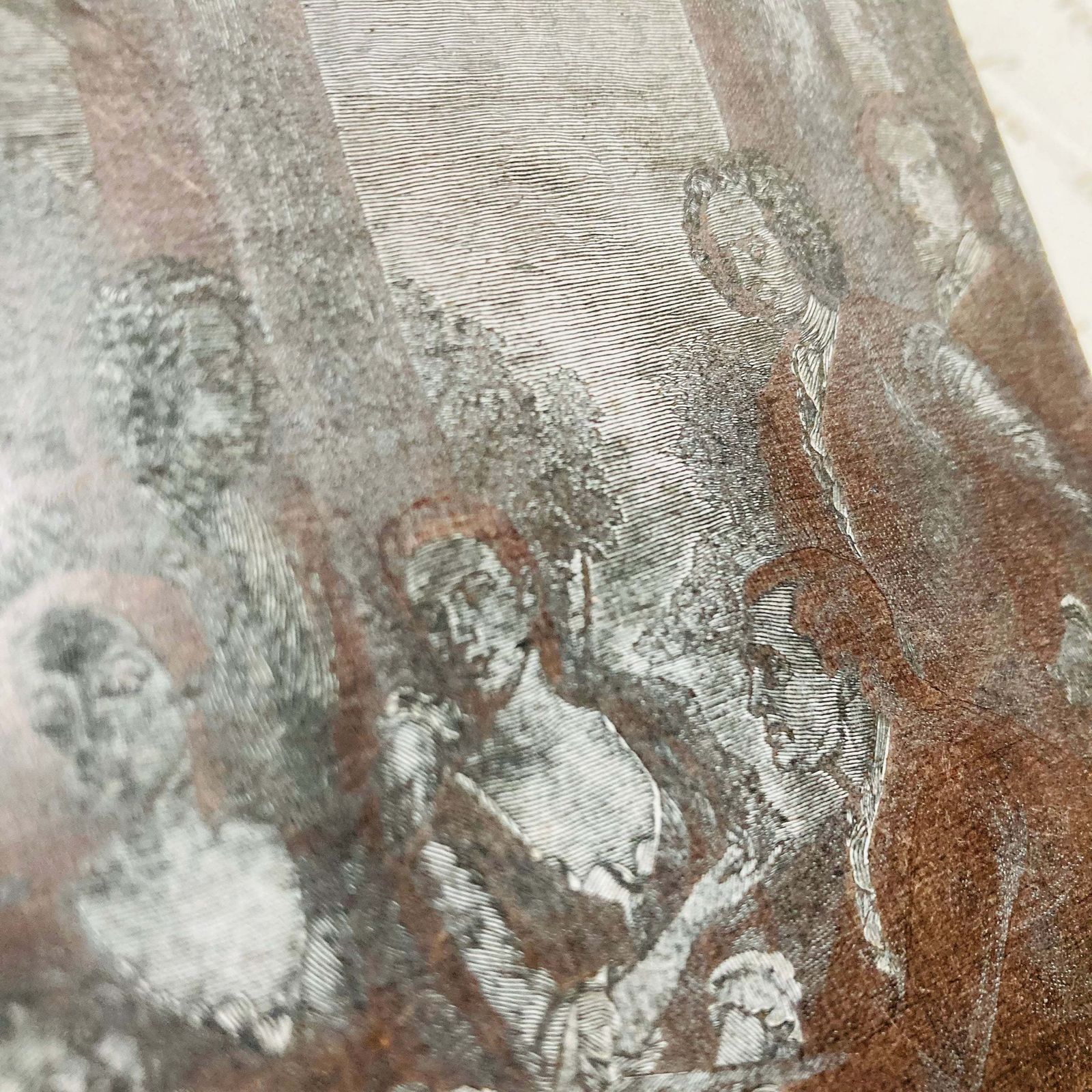 Antique Etched Copper Printing Plate photo Art
