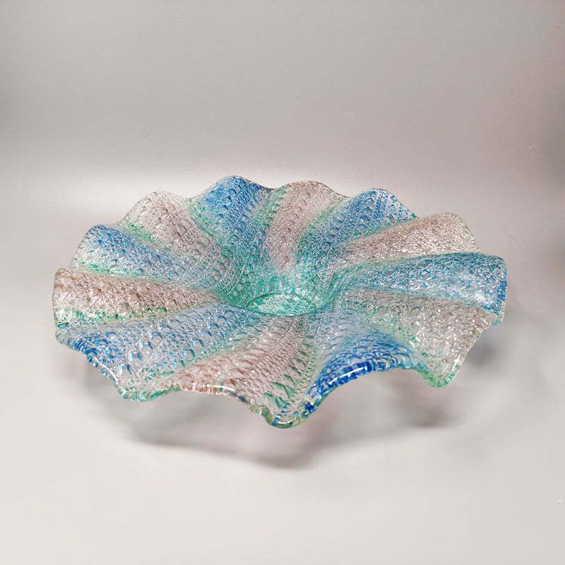 1960s Gorgeous Big Blue, Pink And Green Centerpiece In Murano Glass By Linea Arte Murano. Made In Italy photo furniture