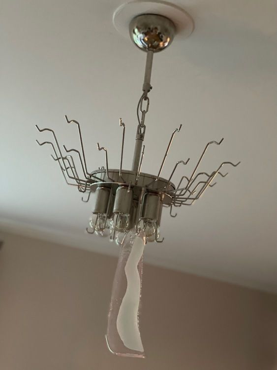 photo vinterior Murano Glass Chandelier Pink 'Mazzega'. Medium Size.