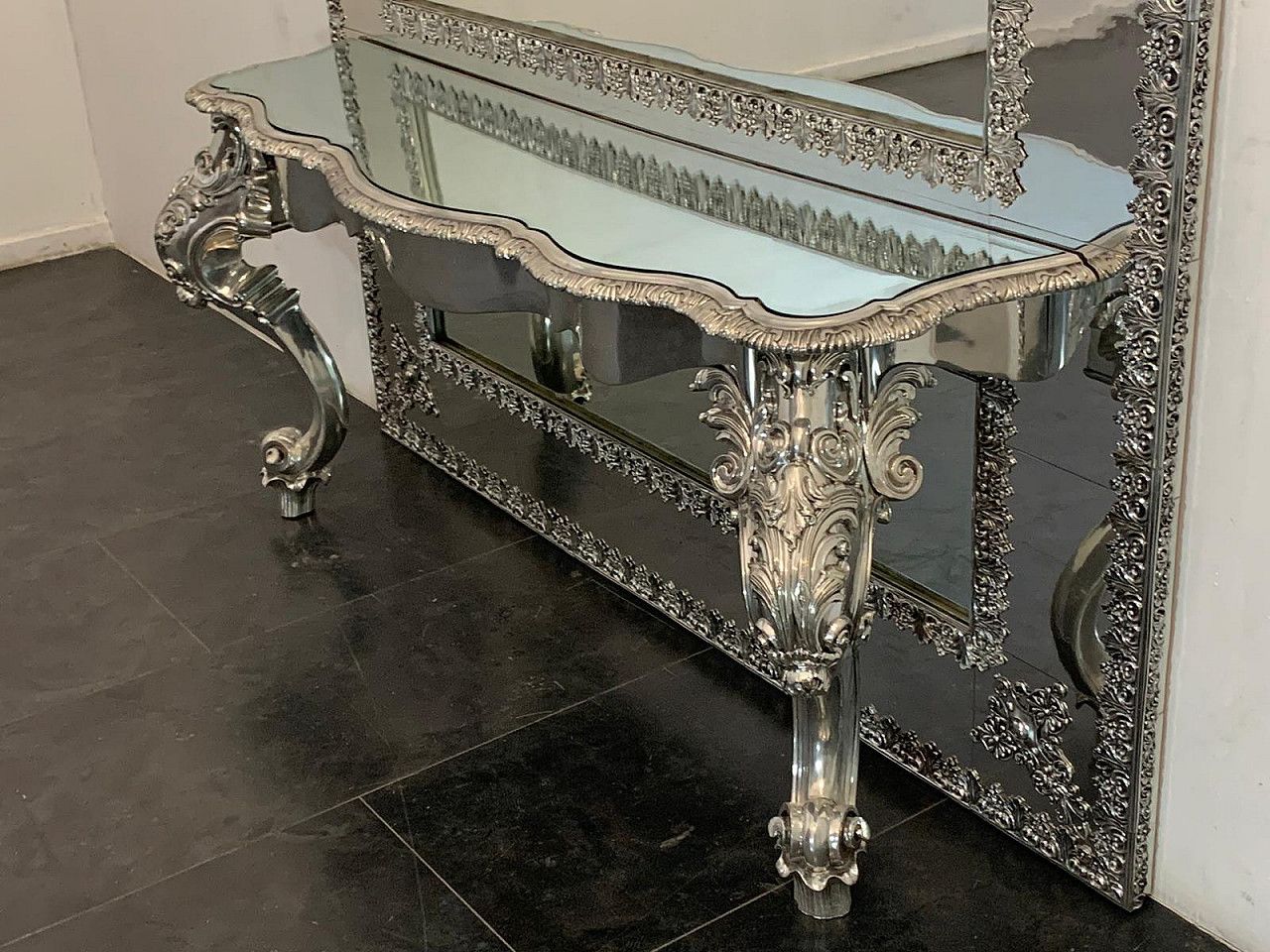 photo for sale Mirror And Console Table By Piero Figura For Atena Peltri, 1980s