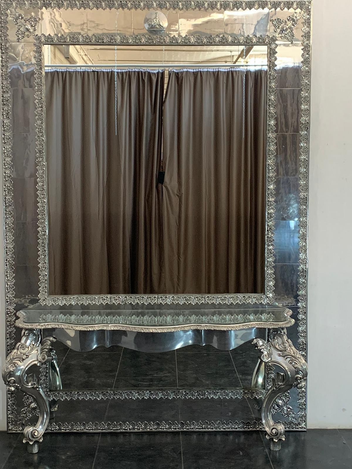 photo vinterior Mirror And Console Table By Piero Figura For Atena Peltri, 1980s