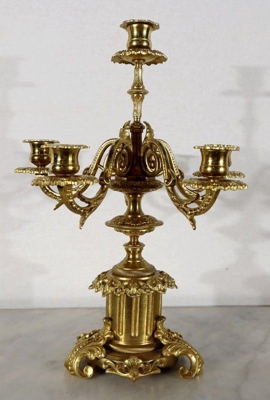 Pair Of Candelabra With 6 Lights In Bronze   Late 19th Century photo Home Decor