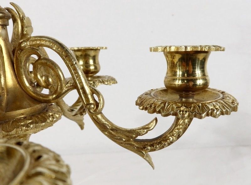 photo for sale Pair Of Candelabra With 6 Lights In Bronze   Late 19th Century