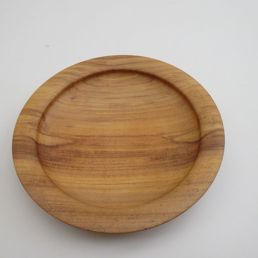 Handmade Hand Turned Wooden Bowl Apple Wood 1990s photo Home Decor
